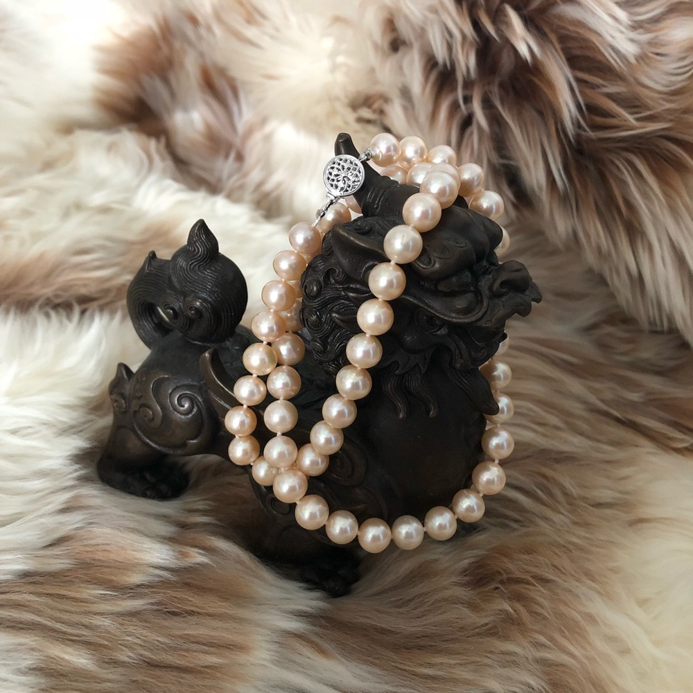 NEW Genuine Pink Pearl Necklace